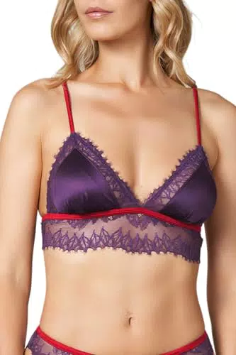 Goldenpoint Intimo Donna Triangolo Imbottito Aura Secrets in Pizzo e Satin