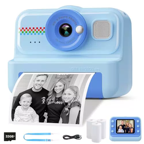 HiMont Macchina Fotografica Istantanea per Bambini HD 1080P con Scheda 32 GB