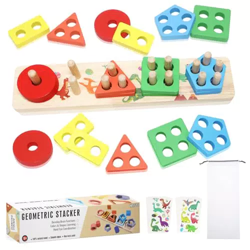 HNCY Giochi Montessori in Legno Educativi per Bambini 1-3 Anni