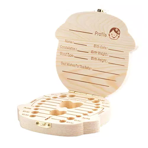 InnovaGoods - Cofanetto Ricordi Nascita Neonato, Contenitore Design Moderno, Legno