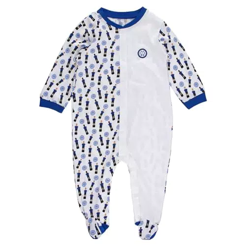 Inter Tutina Neonato Unisex in Cotone con Apertura Frontale a Bottoncini