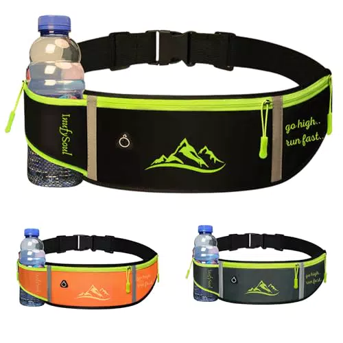 InufySoul® Marsupio Running Sportivo con Cintura Porta Cellulare e Strisce Riflettenti
