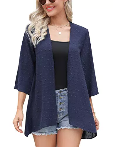 Irevial Cardigan Donna Elegante in Chiffon con Maniche Kimono per Spiaggia e Vacanze