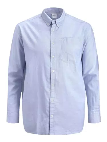 Jack & Jones Camicia Tinta Unita Manica Lunga Taglie Forti Basic JJEOXFORD