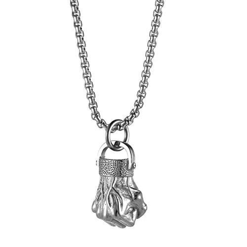 JewelryWe Collana con Pendente Ciondolo Guantone da Boxe in Acciaio Inossidabile