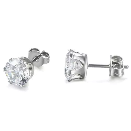 JewelryWe Orecchini in Zirconia Brillanti in Acciaio Inossidabile Classici