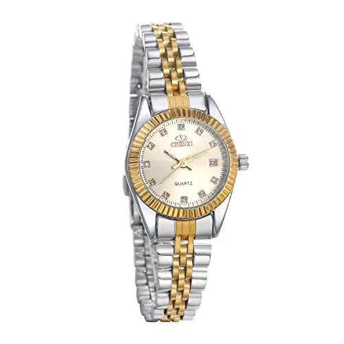 JewelryWe Orologio da polso al quarzo con calendario per lui e lei
