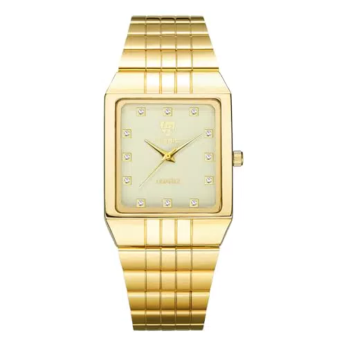 JewelryWe Orologio da Polso Impermeabile con Zircone per Uomo e Donna