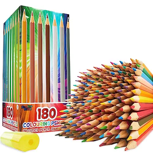 KreativeKraft Kit di Matite Colorate con Temperino e Serbatoio per Bambini