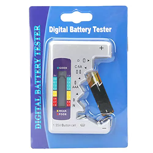 Tester Universale per Batterie Digitali - Verifica Volt per AA, AAA, 9V e Bottone