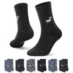 L&K Calze Termiche Uomo in Cotone e Lana per Sport Invernali Vintage Pattern