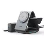 Anker 737 MagGo Charger 3 in 1 con ricarica rapida 15W per iPhone e Apple Watch
