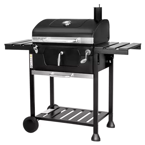 MasterCook Barbecue a Carbonella Professionale con Doppia Griglia e Coperchio