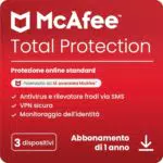 McAfee Total Protection 2025 - Sicurezza, Antivirus e VPN per 12 mesi