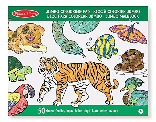 Melissa & Doug Jumbo Blocco da Colorare per Animali