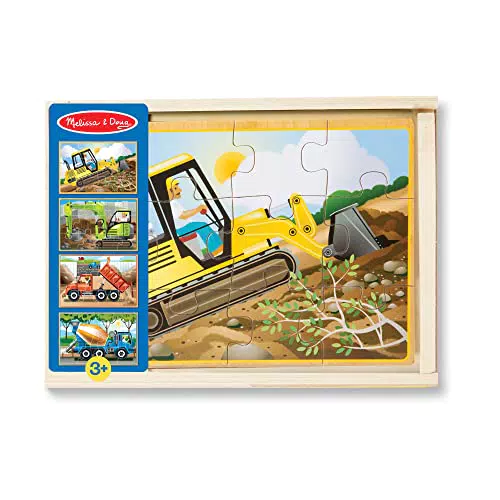 Melissa & Doug Puzzle in Legno Veicoli da Cantiere