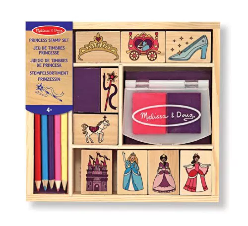 Melissa & Doug Set di Timbri in Legno per Creazioni con Principesse per Bambini