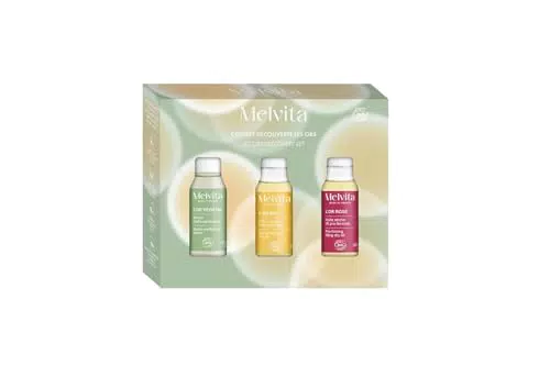 Melvita Coffret Découverte: Trio di oli preziosi per viso, corpo e capelli
