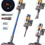 MIBODE Aspirapolvere Senza Fili 550W con Touchscreen Intelligente e Anti-Avvolgimento