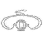Micory Bracciale in Argento Sterling 925 con Iniziali A-Z per Donne e Ragazze