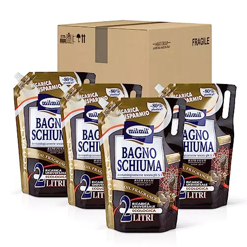 Milmil Bagnoschiuma Ricarica Universale con Fragranza di Olio di Argan