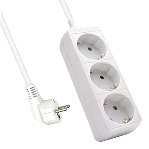 Multipresa Compatta Schuko - Ciabatta Elettrica 250V/2500W con Cavo da 1,5 m