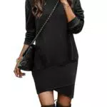Nadeer Vestito Donna Invernale Pullover in Pile con Collo Alto e Orlo Irregolare