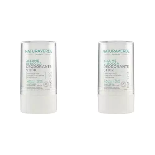 Naturaverde Stick Deodorante Allume di Rocca per Pelli Sensibili 100% Naturale