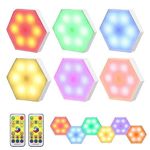 Neoglint Lampada LED Esagonale da Parete Fai-da-Te con Telecomando e Timer