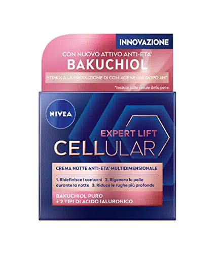 NIVEA Cellular Expert Lift Crema Notte Anti-età con Bakuchiol e Acido Ialuronico