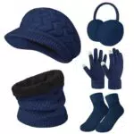 Niwicee Set Invernale Donna: Guanti, Cappello, Sciarpa e Calze Termiche