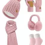 Niwicee Set Invernale Cappello, Sciarpa e Guanti Touchscreen per Donna