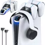 OIVO Base Ricarica PS5 con Supporto per Cuffie e Caricatore Veloce