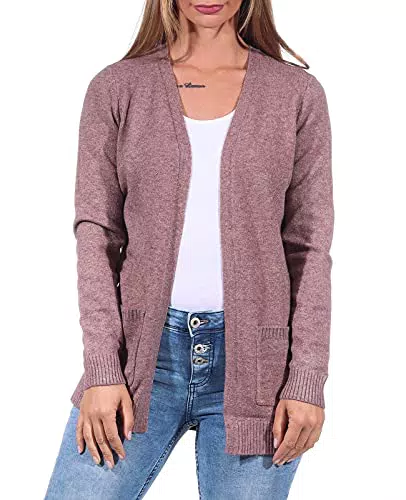 ONLY Onllesly Cardigan Lungo Donna in Maglia Melange