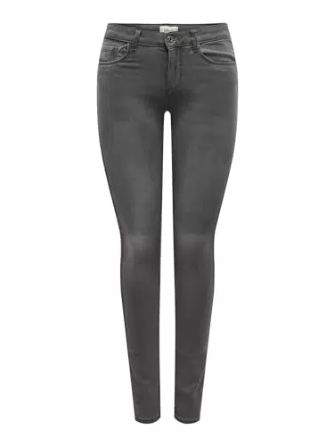 ONLY Onlroyal Reg Skinny Fit Jeans, Dark Grey Denim