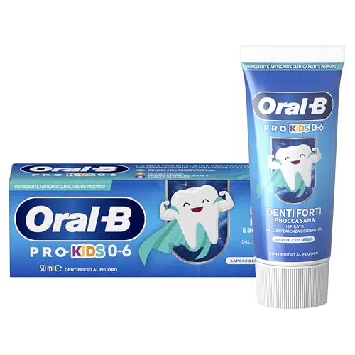Oral B Dentifricio Pro Kids Denti Forti Gusto Delicato per Bambini 0-6 anni