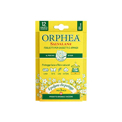 Orphea Salvalana Foglietti Per Cassetti E Armadi, Protegge Lana E Vestiti Tutta La Stagione