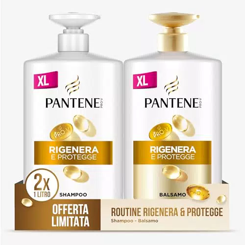 Pantene Pro-V Shampoo e Balsamo Rigenera e Protegge per Capelli Deboli e Secchi
