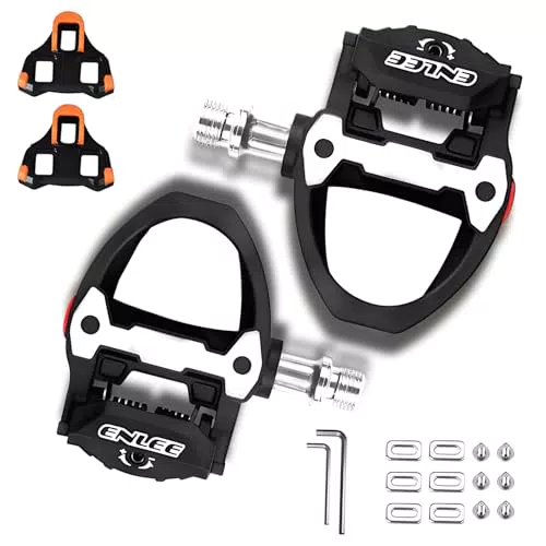 Pedali per Bicicletta SPD Compatibili S-P-D-SL in Nylon e Acciaio al Cromolibdeno