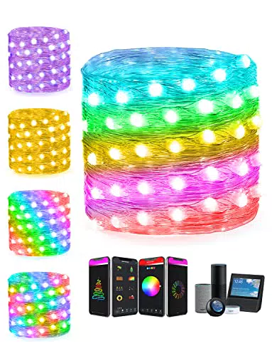 Popotan Stringa Luci LED WiFi con Telecomando, Luci Decorative per Feste e Natale