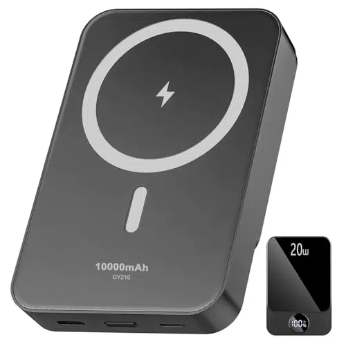 Power Bank Mag-Safe 10000mAh, Ricarica Rapida PD 20W, Wireless per iPhone