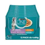 Purina One Cibo Umido per Gatti Adulti con Pollo, Tonno e Carote