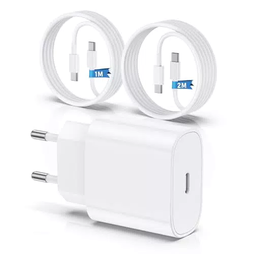 QZIIW Caricatore Rapido 20W per iPhone 15/16 e iPad Pro con Cavo USB-C