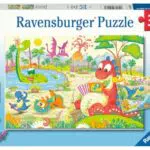 Ravensburger Puzzle Dinosauri Giocosi per Bambini, Età Consigliata 3+