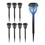 Relaxdays Lampade Solari da Giardino con Sensore di Luminosità e LED Effetto Luce