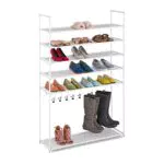 Relaxdays Scarpiera Salvaspazio a 6 Ripiani con Ganci Portastivali