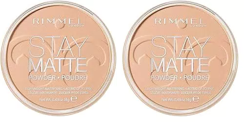 Rimmel London Cipria Compatta Stay Matte - Polvere Opacizzante a Lunga Tenuta per Pelli Grasse e Miste - Cashmere - 14 g