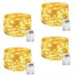 RISVOWO Catena Luminosa LED 10M 100 Luci per Decorazioni Natalizie e Giardino