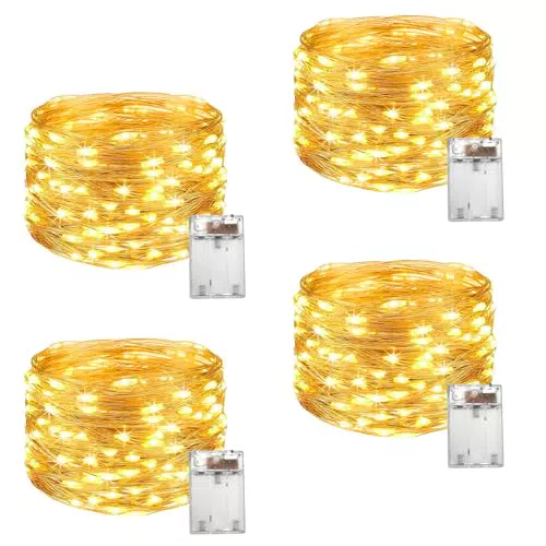 RISVOWO Catena Luminosa LED 10M 100 Luci per Decorazioni Natalizie e Giardino