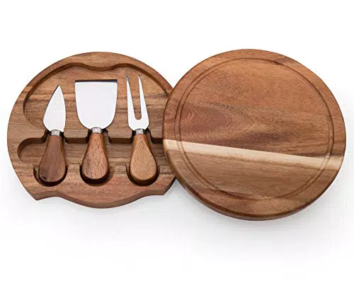 SAMFUNG Set di strumenti in legno di acacia per formaggi, regalo ideale